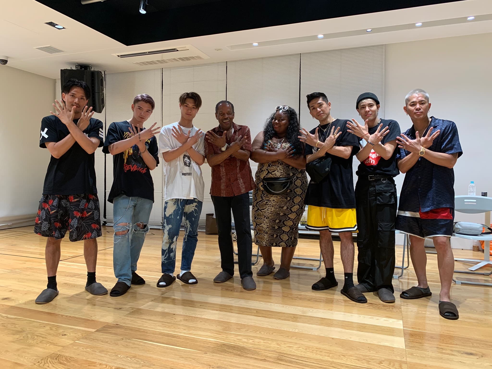 Lawrence Dopson with a group of artists after a vocal workshop